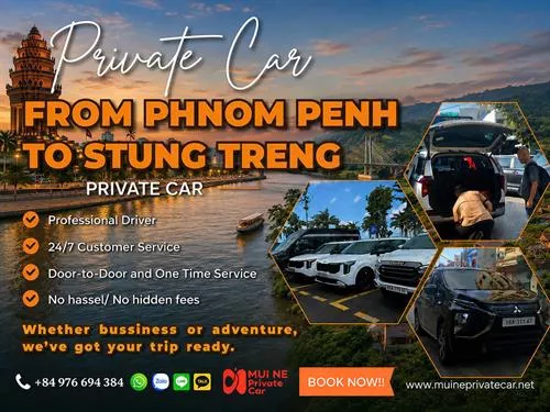 Phnom Penh to Stung Treng Private Car Transfer